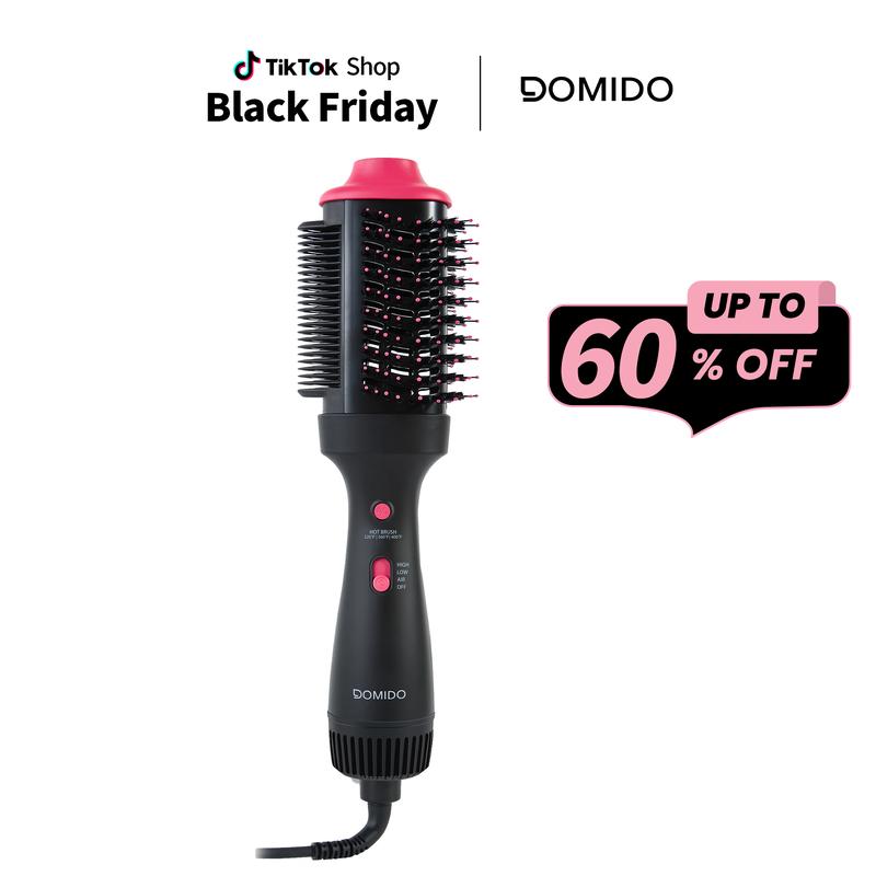 DOMIDO Apollo - 2 IN 1 High-Volume Blow Dryer Brush & Hair Straightener Comb for Smooth, Salon-Quality Hair