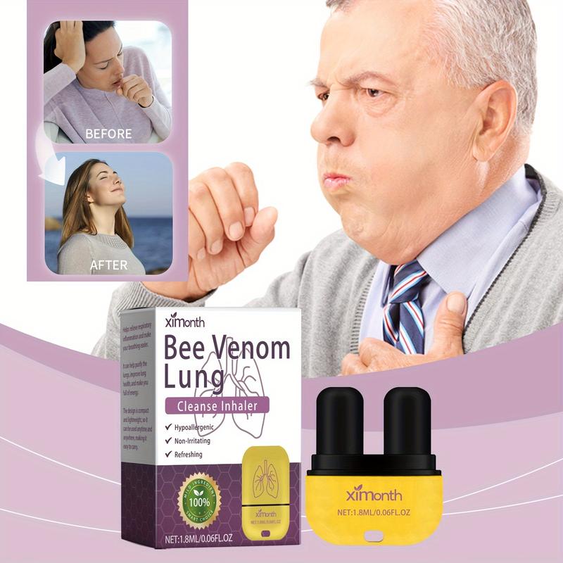 Bee Venom Lung Cleanse Inhaler, The Portable Breathing Nasal Aspirator Cleans The Nasal Cavity Efficiently And Gently Without Stimulation To Enjoy Fresh Breath Anytime And Anywhere