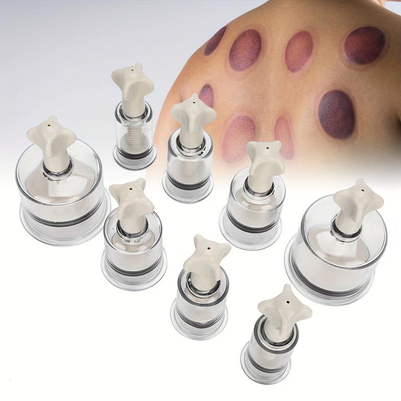 Cupping Cup Set, Vacuum Cupping Set, Rotational Cupping Set, 8pcs Hand Twisting Rotational Acupunture Vacuum Cupping Set Massage Cupping Cup