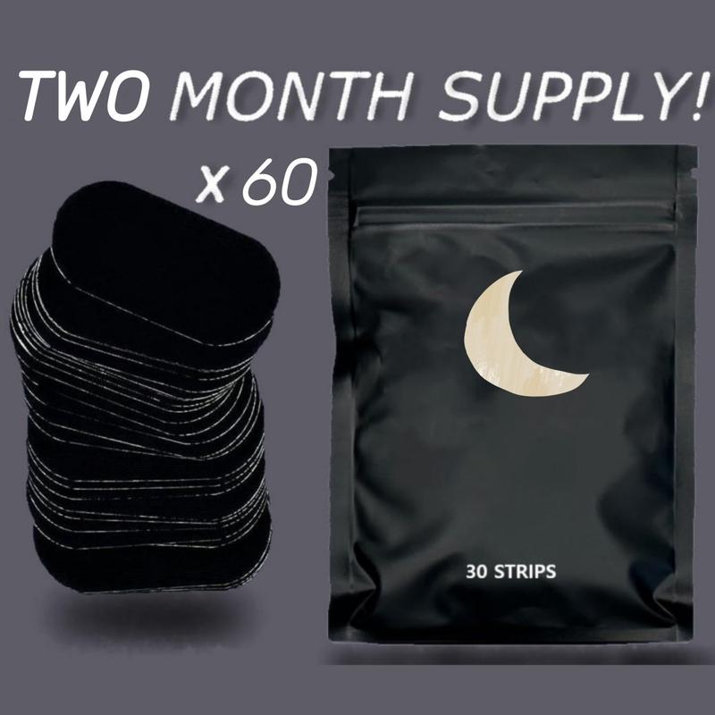 Comfortable sleep adhesive tape (60 pieces) Stop snoring, improve the temperature of mouth breathing and the monthly supply of adhesive tape effective anti snoring, anti snoring tape, mouth tape, sleep facial mask, suitable for men and women.