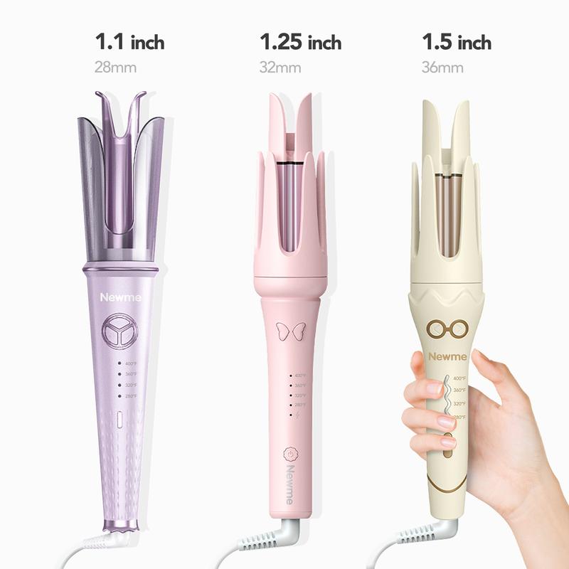 Newme Automatic Curling Iron: 1.1 inch 1.25 inch 1.5 inch Professional Automatic Curlers with Fast Heat-up - Beach Waves Hair Curler，Fast Heating, Dual Voltage, Smart Sensor,Negative Generator Adjustable Temp & Timer Reminder, Safety Curler