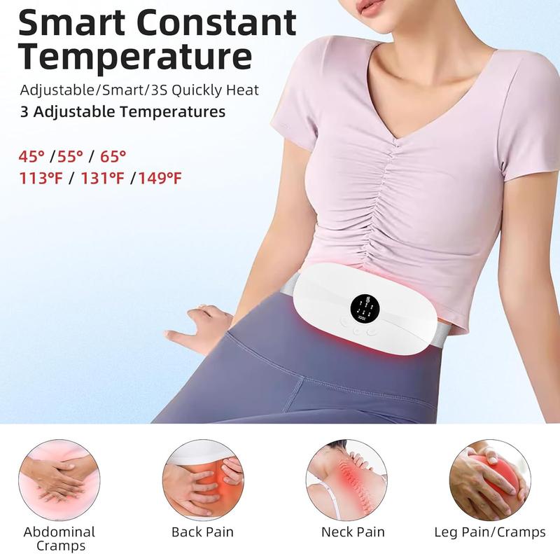 Heating Pad, Portable Cordless Fast Heating with 3 Heat Levels and 3 Vibration Massage Modes, Menstrual Gift for Women and Girl