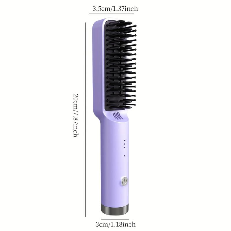 Paleshy Portable Hair Straightener Brush, Negative Ion Straightener Styling Comb with USB, Large Capacity Wireless Straightener for Hair styler Salon