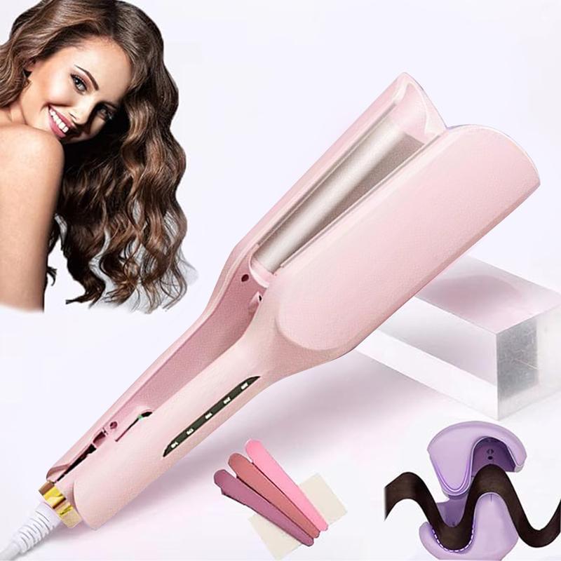 French Wave Curlinglron,32mm French Deep U-Shaped Curlinglron, Romantic Egg Curl Curling Tool, FastHeating Adjustable Temperature, Suitable forAny Hairstyle Hair Type Flawless Handle