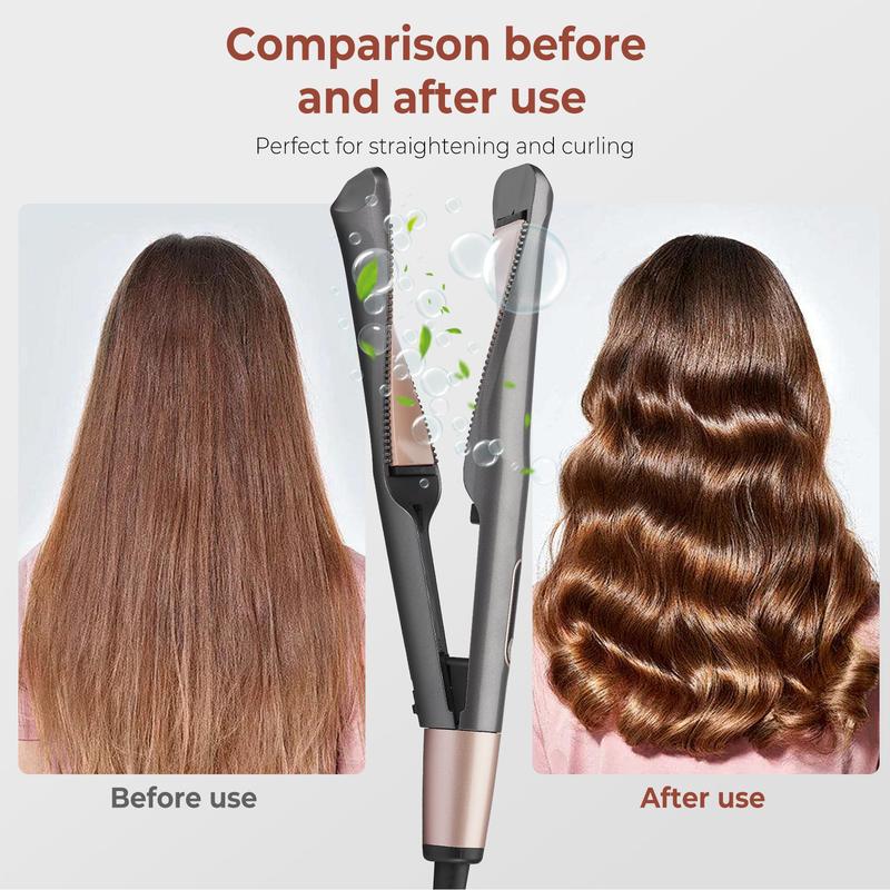 2 in 1 Hair Straightener & Curler, 1 Box Negative Ion Hair Straightener, Professional Hair Styling Tool for Women & Girls Home & Salon Use