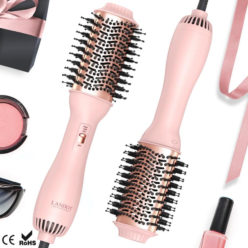 Hot Air Brush 4-in-1 | One-Step Blow Dryer & Volumizer | Drying, Straightening, Curling & Volumizing | Upgraded PLUS 2.0 | Fights Frizz & Adds Volume Smoothing Comfort