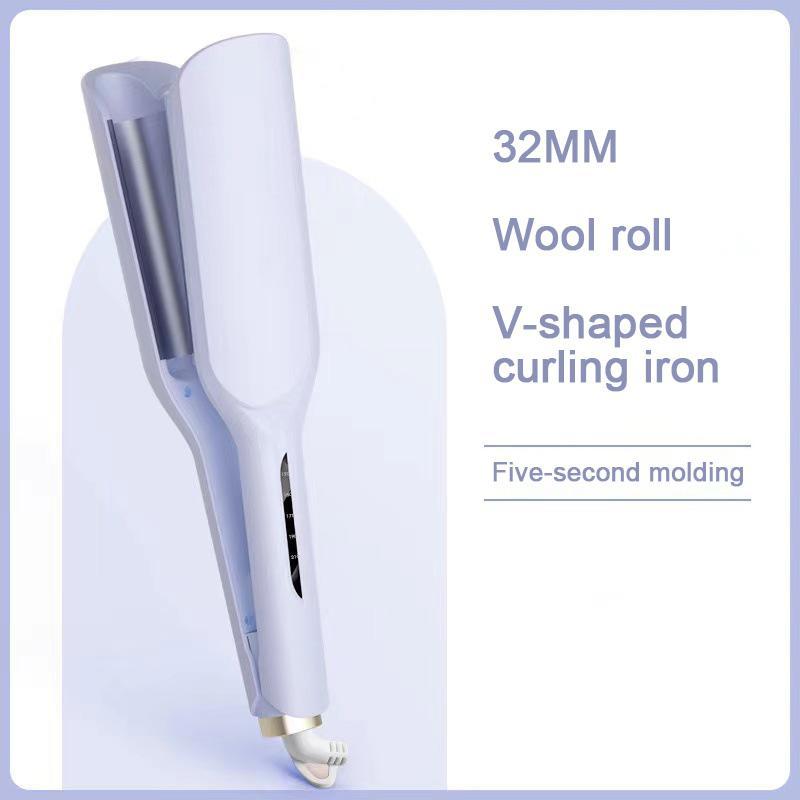 French Wave Curlinglron,32mm French Deep U-Shaped Curlinglron, Romantic Egg Curl Curling Tool, FastHeating Adjustable Temperature, Suitable forAny Hairstyle Hair Type Flawless Handle