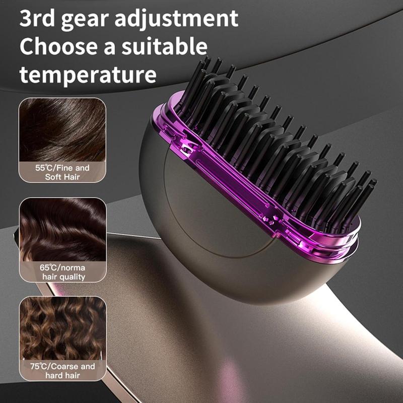 USB Rechargeable Electric Hair Straightener, Portable Mini Hair Straightening Iron, Multifunctional Styling Tool for Home & Travel, Christmas Gift