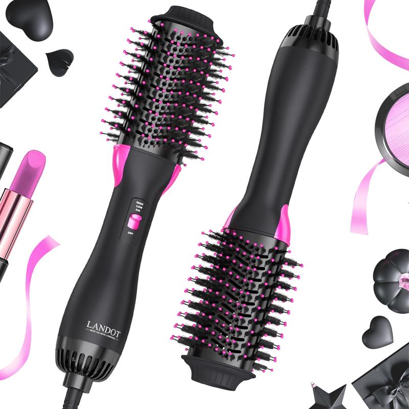 Hot Air Brush 4-in-1 | One-Step Blow Dryer & Volumizer | Drying, Straightening, Curling & Volumizing | Upgraded PLUS 2.0 | Fights Frizz & Adds Volume Smoothing Comfort