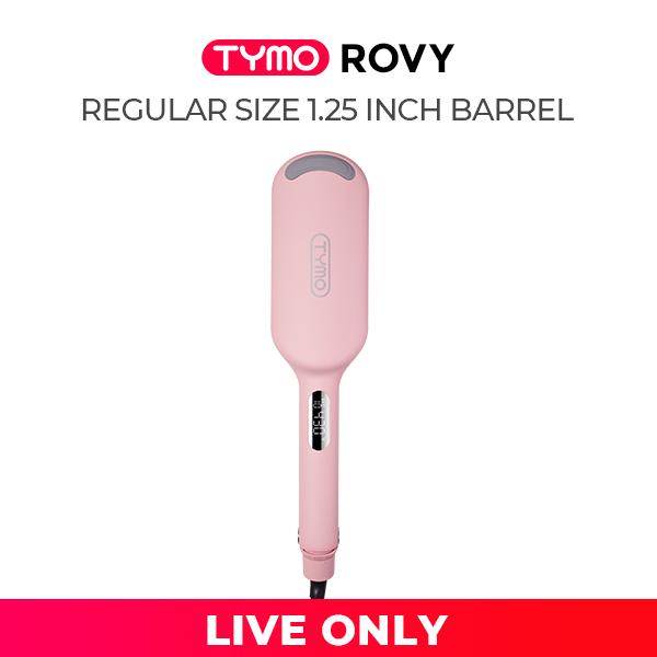 TYMO ROVY Beach Waves Curling Iron, Ionic Deep Waver Hair Curler Tool with Ceramic 3 Barrel for Women, Dual Voltage, Anti-Scald, Easy to Use, 1.25 Inch, Pink