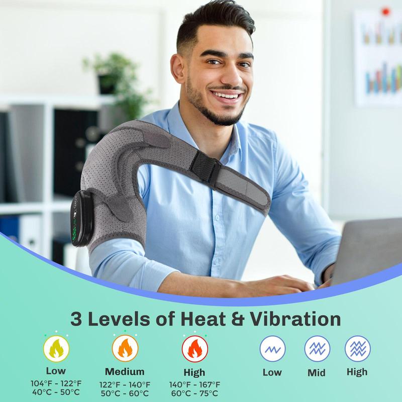 Heating & Vibration Shoulder Pad, Professional Comfort Portable Shoulder Massager, Shoulder Muscle Relaxation Machine, Elders Gift Selection, Massaging Machine