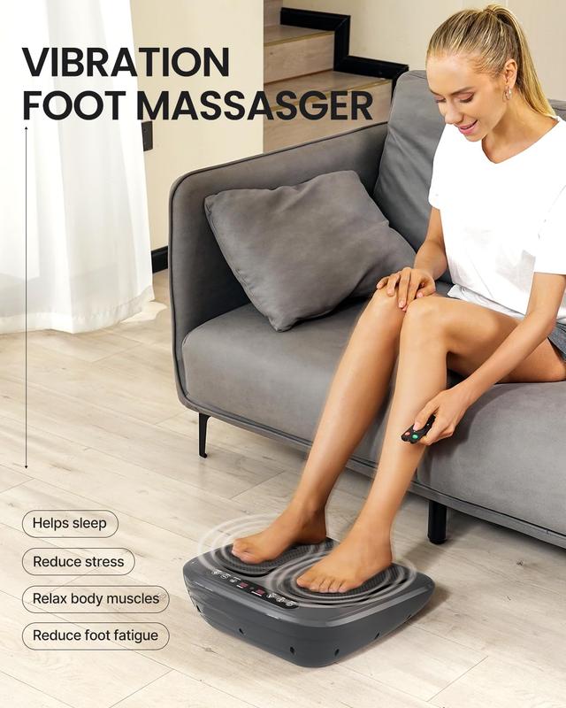 RENPHO Vibrating Foot Massager for Circulation, Electric Shiatsu Foot Massager with Remote, 2 Programs, 3 Auto Modes, Relax Foot Calf Leg for Home Office