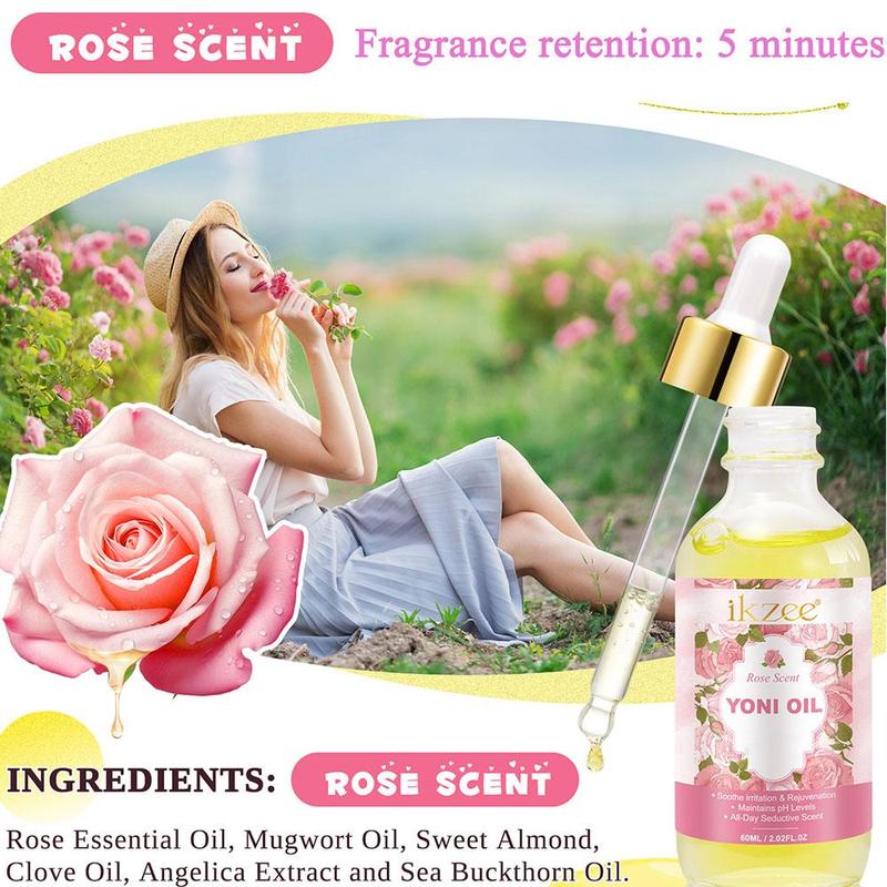 Rose Oil, Yoni Oil for Women, Private Parts Oil for Reduces Odor & Restores PH Balance, Feminine Hygiene Product, Skin Care Product for Women