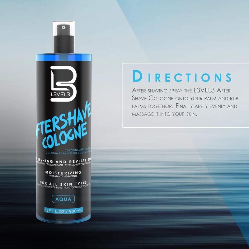 L3 Level 3 After Shave Spray Cologne - Softens Skin - Refreshes and Relieves Face and Skin - Moisturizing Formula Level Three After Shaving Aftershave Foam