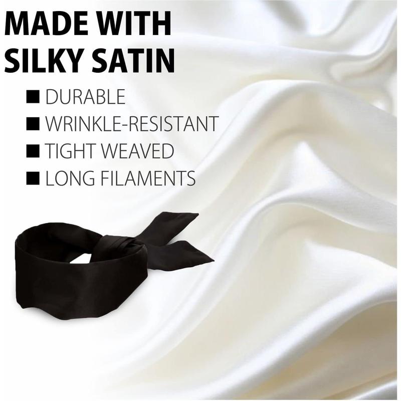 2 Count Silk Satin Blindfold Eye Mask Sleep Mask Soft Satin Eye Cover Silk Sleeping mask Valentine Gift 155cm   62” (2 Count Black)