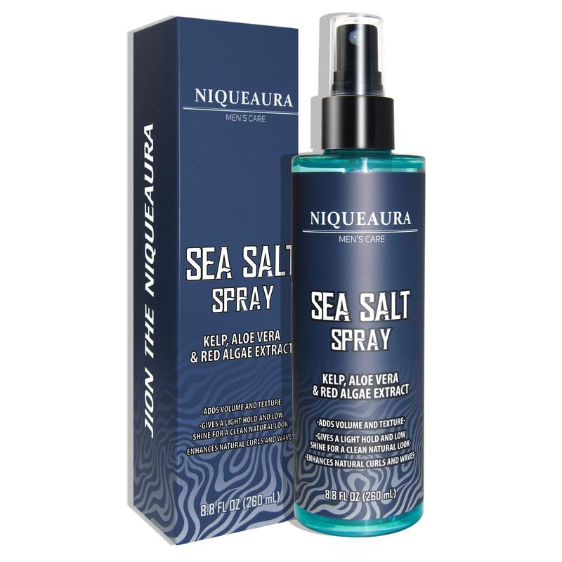 NiqueAura Sea Salt Spray for Hair Men - Texturizing with Kelp, Aloe Vera & Red Algae Extract Surf to Add Volume and Texture Beach Hair Care Comfort