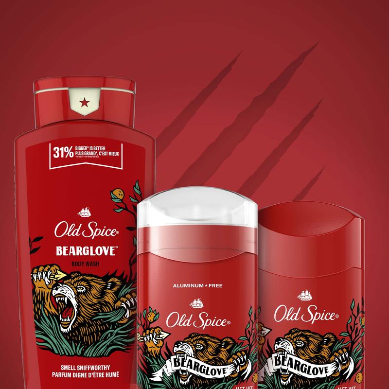 Old Spice Men's Body Wash, Bearglove, Long Lasting Lather, 33.4 fl oz