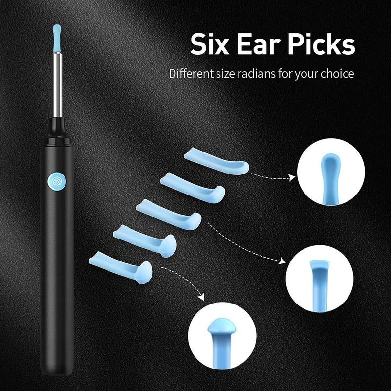 Wireless Visual Ear Pick, 1 Box Ear Wax Removal Tool with 8 Counts Ear Pick Set, Ear Cleaner with Camera  Earwax Remover Kit with Light