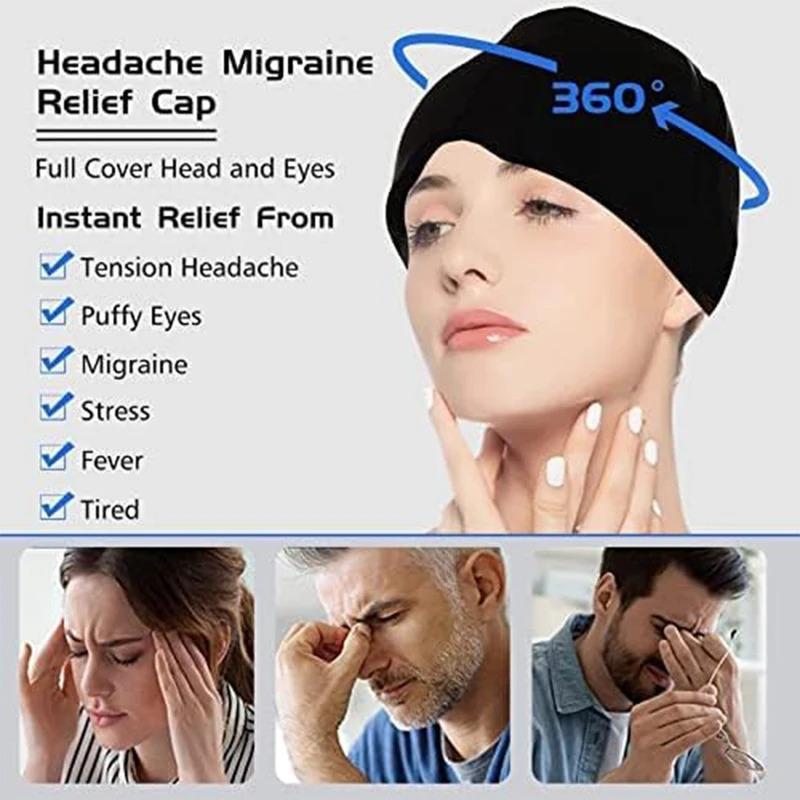 Gel Cold Headache Ice Cap Migraine Relief Cap Stress Relax Pain Head Hot Cold Therapy Cold Pack Eye Mask Ice Hat Massage Tool