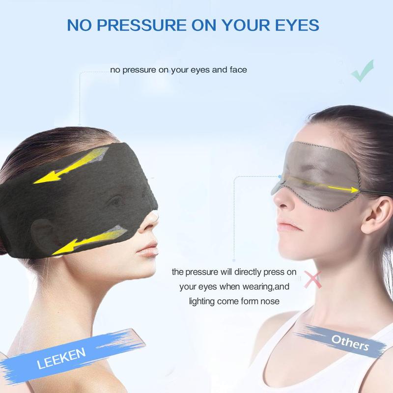 Light Blocking Sleeping Eye Mask, Adjustable Soft Oversized Eye Shade, Blindfold for Men Women