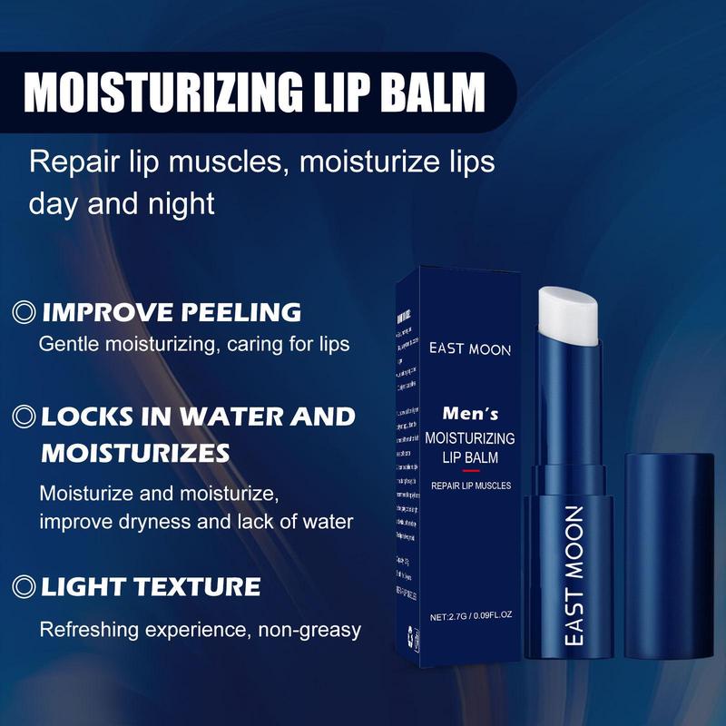 Men's Moisturizing Lip Balm, Hydrating & Nourishing Lip Stick, Lip Moisturizer, Plumping Lip Cream Wand Suitable for Dry & Cracked Lips