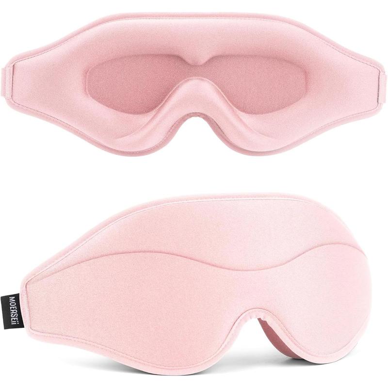 Sleep Mask - Total Blackout 3D Sleeping Mask, Super Lightweight & Silky Soft Eye Mask for Sleeping, Fully Adjustable Fit for Home, Office, Traveling, Meditation, Yoga, Pink