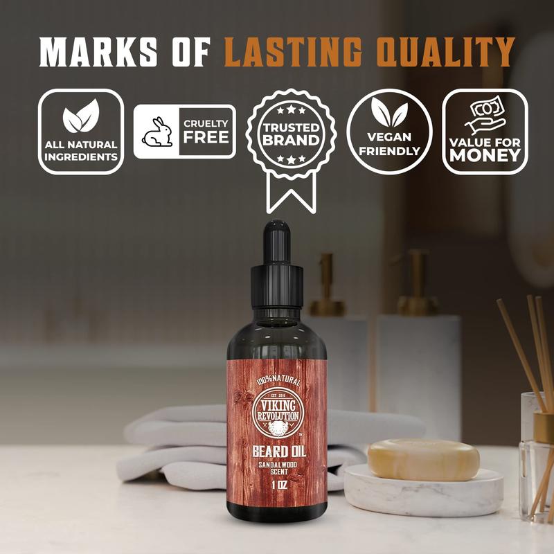 Viking Revolution Beard Oil Conditioner Softens, Smooths & Strengthens Beard Growth