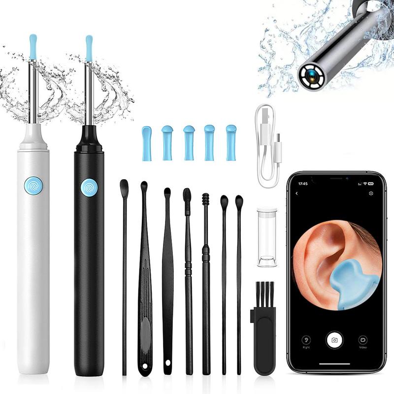 Wireless Visual Ear Pick, 1 Box Ear Wax Removal Tool with 8 Counts Ear Pick Set, Ear Cleaner with Camera  Earwax Remover Kit with Light