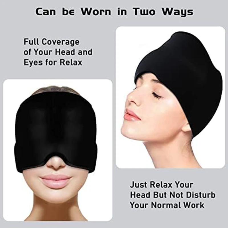 Gel Cold Headache Ice Cap Migraine Relief Cap Stress Relax Pain Head Hot Cold Therapy Cold Pack Eye Mask Ice Hat Massage Tool