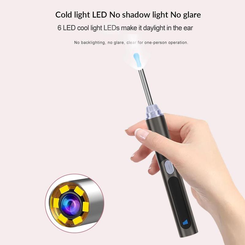 Intelligent Visual Ear Scoop, 1 Box Ear Wax Removal Tool, HD Wireless Ear Otoscope with 6 LED Lights & 5 Ear Spoon Tools, Ear Wax Removal Kit