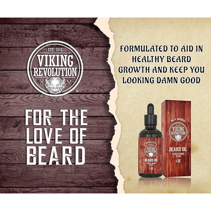 Viking Revolution Beard Oil Conditioner Softens, Smooths & Strengthens Beard Growth