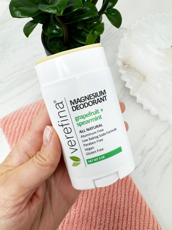 Grapefruit + Spearmint Magnesium Deodorant by Verefina – Aluminum-Free, Vegan, for Sensitive Skin with Shea, Cocoa Butter and Coconut Oil