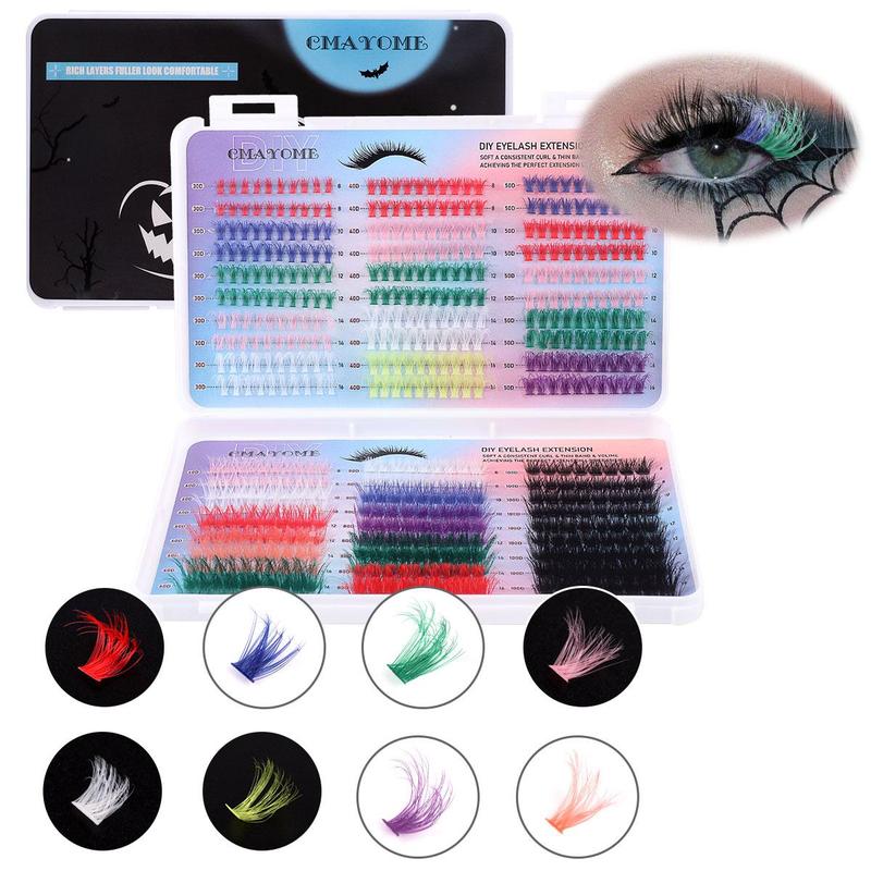 Colorful Mixed Length Individual False Eyelashes, 570pcs set Natural Look Eyelash Extensions, Self Grafting Curl Eyelashes, Eye Makeup Enhancement