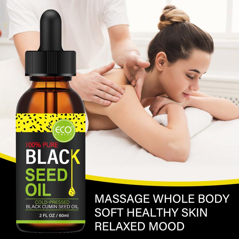 ECO FINEST Black Seed Oil - 3 Times Thymoquinone, 100% Turkish Black Cumin Seed Oil, Liquid Pure Blackseed Oil,  Skincare Skin Repair Serums Comfort