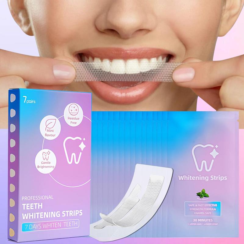 Teeth Brightening Strips, 7 14 Pairs Teeth Cleaning Strips, Daily Oral Care Products for Men & Women, Dental Care Products for Home & Travel