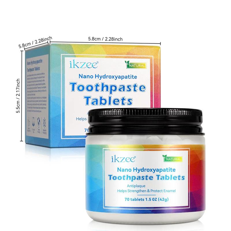 Nano Hydroxyapatite Toothpaste Tablets, 2 Boxes Freshing Toothpaste Pills, Fluoride-free Toothpaste, Oral Care Product for Travel Use