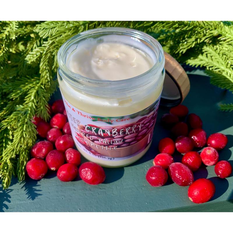 Winter Cranberry Whipped Tallow Body Butter - Moisturizer