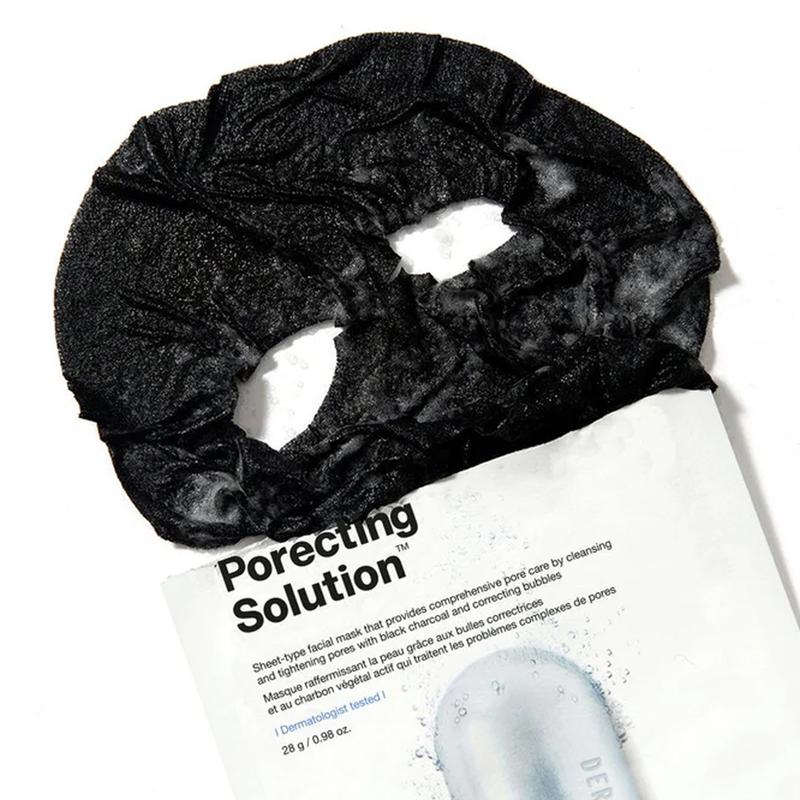 [ DR.Jart+ ] Porecting Solution Bubbling Charcoal Sheet Mask (5 Sheets) Peel Skincare Calcium Cleansing Eucalyptus Pore Care Salicylic Serum Skin Repair Comfort