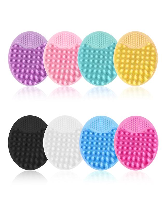 8 PCS Silicone Face Scrubber Exfoliator for Women, Face Cleansing Brush Blackhead Acne Pore Pad for Deep Cleaning Skin Care,Summer Comfort  Gift