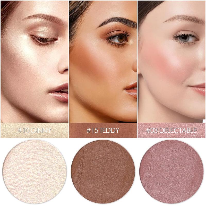 3 Pcs NEUTRAL Contour Stick Set,Cream Blush & Highlighter Bronzer Pen,Long Lasting & Smooth Natural Face Contouring Illuminator,Professional Makeup Kit for All Skin