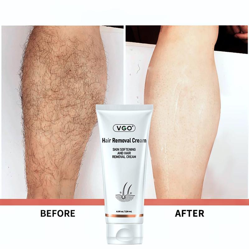 VGO Hair Removal Cream for Women & Men, 120ml   4.06oz Body Care Cosmetic Body Care Smooth Wax Gentle Jojoba Sensitive Comfort bodyhair bleach