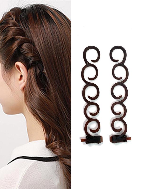 2pcs Plastic Twist Braider, Hair Braiding Tool, Professional Hair Styling Tool Set, Casual Simple Daily Outdoor Hair Accessories for Women