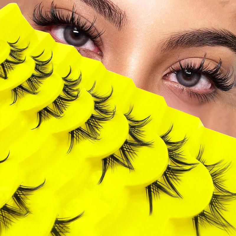 Fluffy False Eyelashes, 7 Pairs Faux Cluster Lashes, Natural Curling Eye Makeup Strip Lashes, Full Volume Eyelash for Lashes Extensions, Trending Products