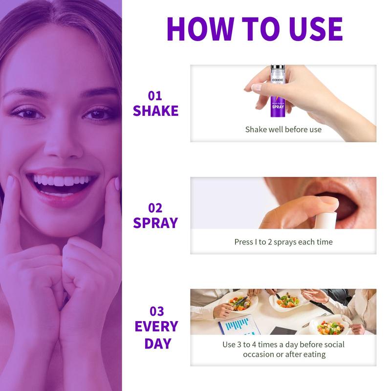 Portable Oral Spray, 2 Boxes Natural Extracts Mouth Freshening Spray, Oral Care Product for Men & Women, Daily Oral Care Product, Christmas Gift