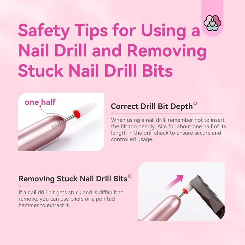 Electric Nail Drill - Electric Nail File Efile Nail Drill Professional Manicure with 6PCS Nail Drill Bits