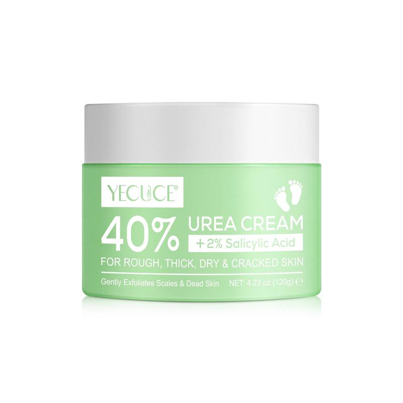 YECUCE 40% Urea Cream +2% Salicylic Acid , Hyaluronic Acid Moisturizing,  Foot Cream & Hand Cream Maximum Strength with Tea Tree & Aloe Vera For Deep Moisturizes Exfoliation,  Callus Remove, Hydrate Callus Remover & Soften For AIl Skin Types Jojoba Nails