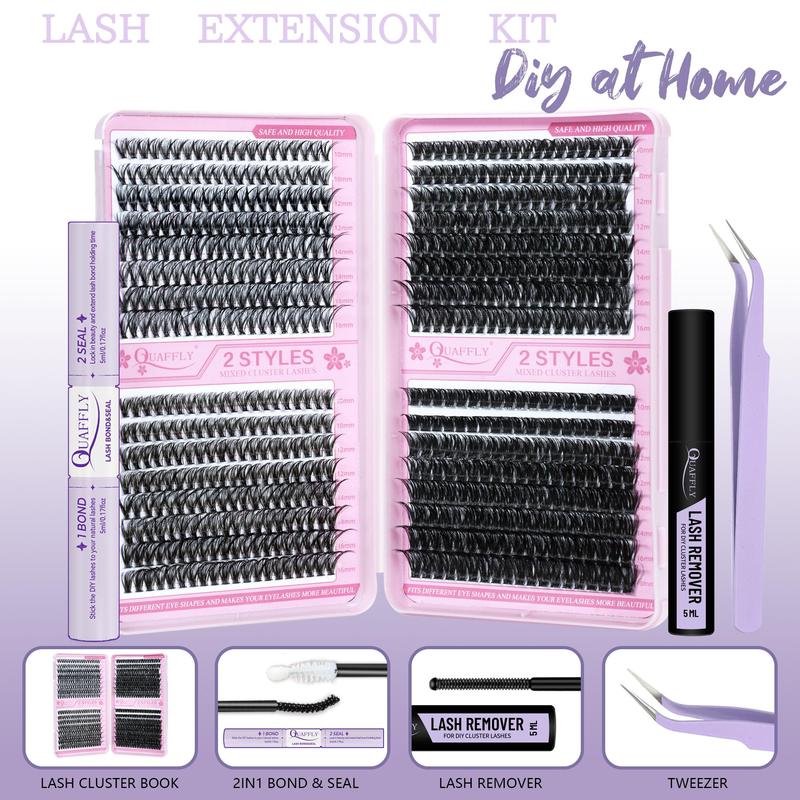 Individual False Eyelashes Kit, 1 Box Natural Look Eyelash Extensions, Self Grafting Curl Eyelashes, Professional Eye Makeup Accessories for Women, Makeup Products, Girlfriend Gifts, Lash Clusters