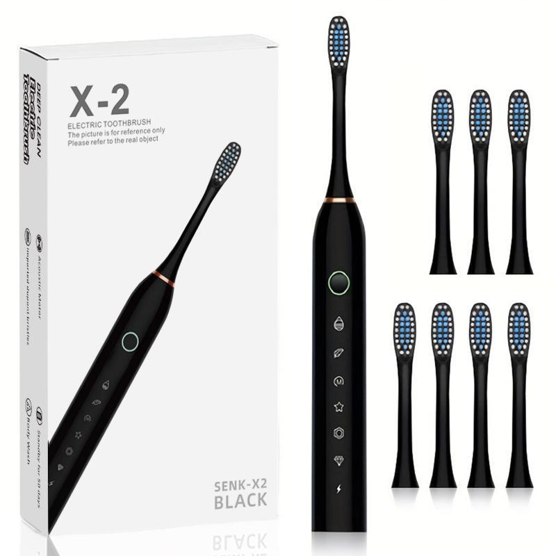 Electric Toothbrush Set, 1 Box Waterproof Rechargeable Toothbrush & Replacement Brush Heads, Oral Care Toothbrush for Adults & Teens