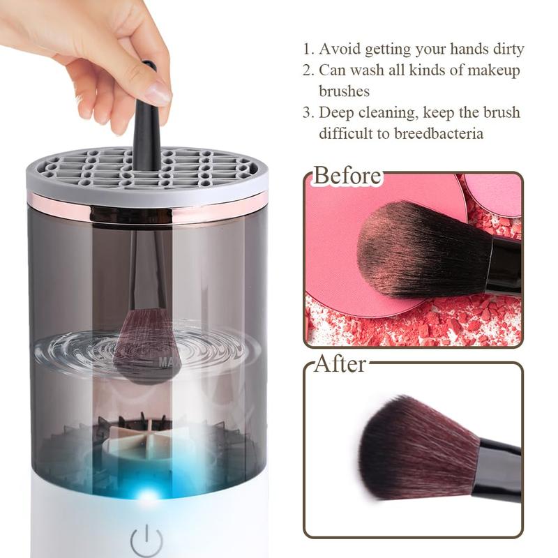 Electric Makeup Brush Cleaner, 3 in 1 USB Makeup Brush Cleaner Machine, Makeup Brush Cleaning Tool with Brush Cleaning Pad, Ideal Gifts for Women