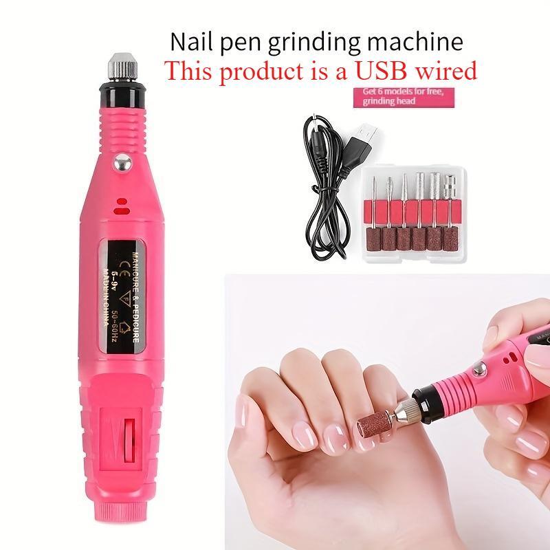 Electric Nail Drill Kit, 1 Set Nail File Sanding Bands Machine Nail Art Pen, Professional Manicure Pedicure Tool, Nail Art, Christmas Gift